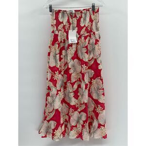 Roseanna 5 Rue Froissart Paris Midi Skirt Women Medium Red Floral Tropical‎ New